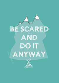 Encouraging Quote Postcard | Be Scared and Do It Anyway - Itty Bitty Book Co Inspirational Postcards & Postcard Sets, Positivity, gift